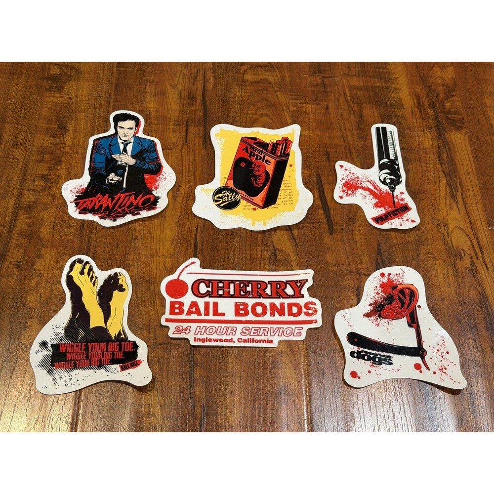 4 x Tarantino 6-Piece (24 Total) Sticker Set Pulp Fiction Reservoir Dogs & More! - Picture 2 of 12